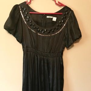 Kensie Black Embellished silk mini dress